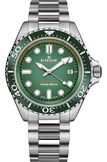 Edox Neptunian 42 mm Watch in Green Dial