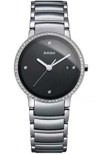 RADO 時計 Rado Centrix Silver Dial Two-tone Ladies Watch R30932713