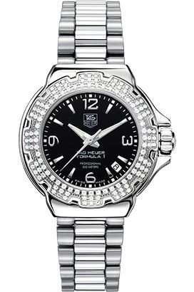 TAG Heuer Formula Quartz Women Watches in Round case Black Dial