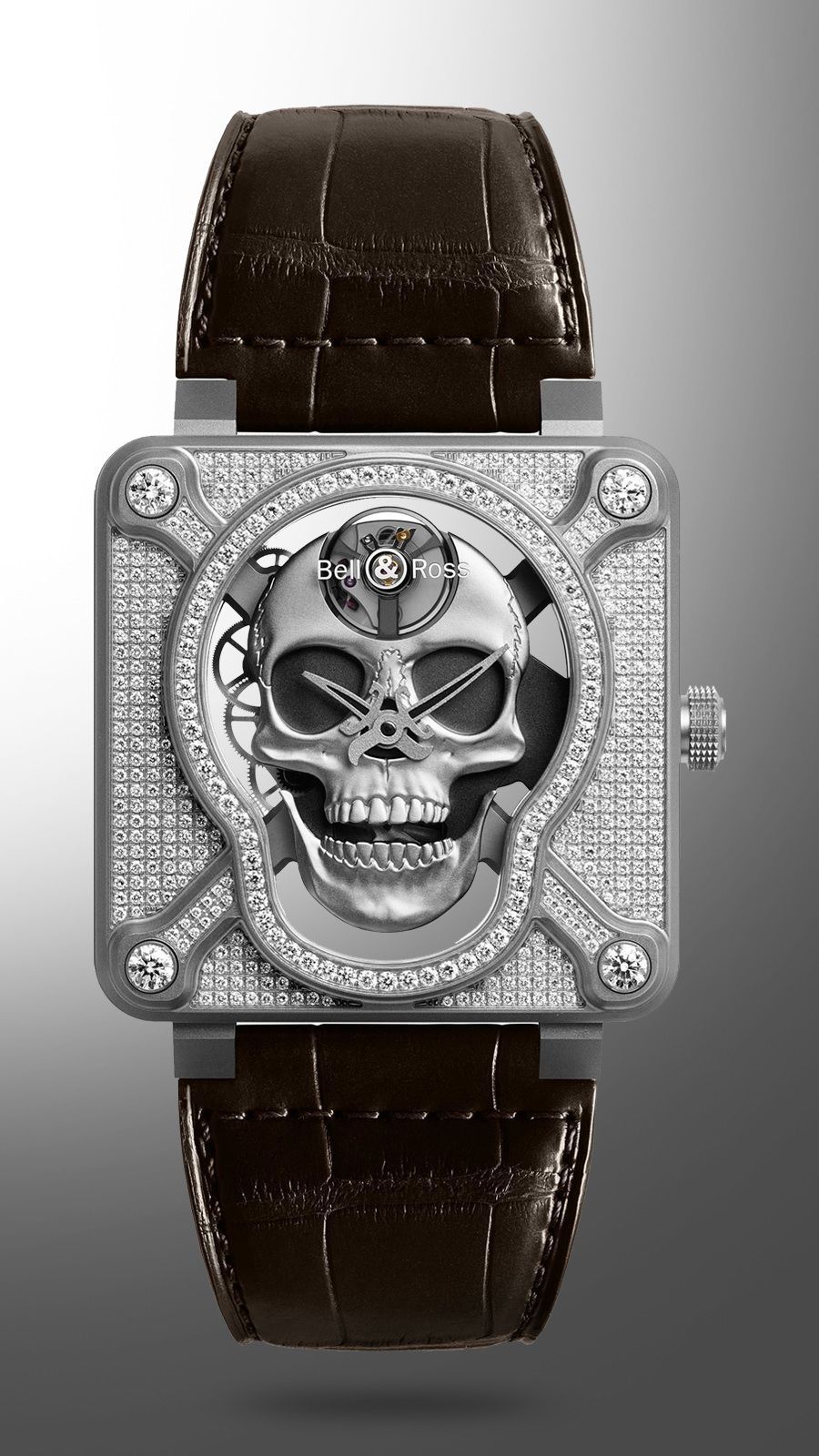 Bell Ross Skull 46 mm Watch in Skeleton Dial