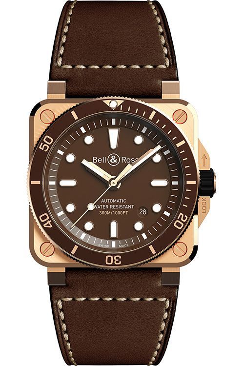 Bell Ross BR 03 Diver 42 mm Watch in Brown Dial