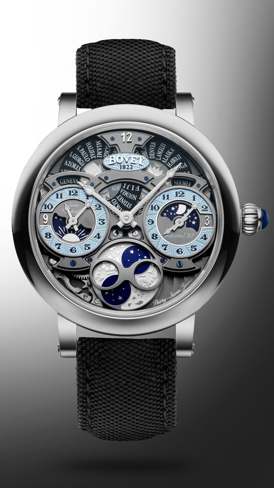 Bovet Dimier Manual Winding Men Watches in Round case Blue Dial