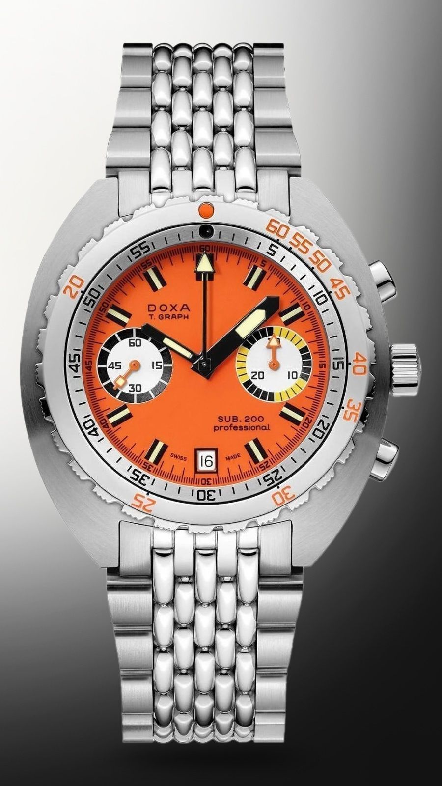 Doxa Professional 43 mm Watch in Orange Dial