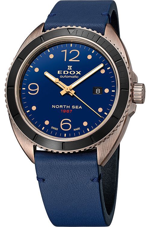 Edox North Sea 43 mm Watch in Blue Dial