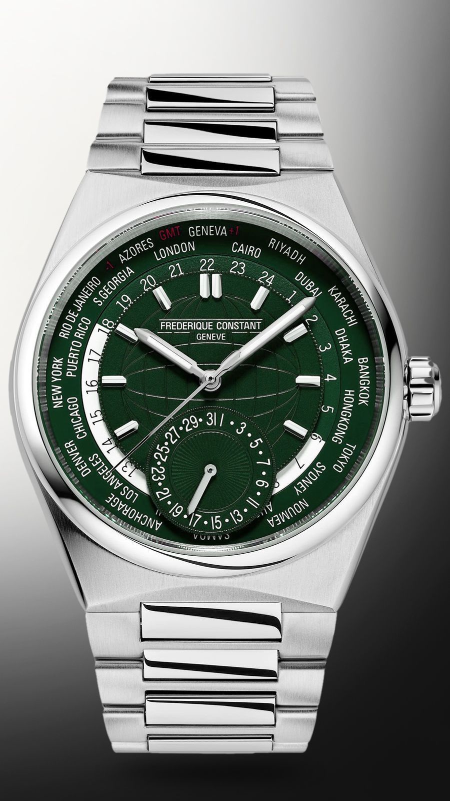 Frederique Constant Highlife WorldTimer Manufacture 41 mm Watch in Green Dial