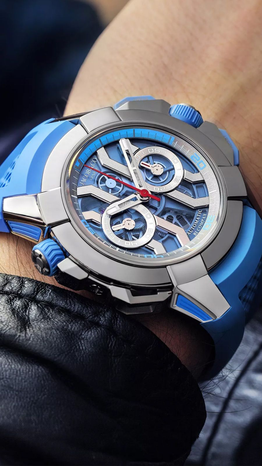 Jacob & Co. Epic X Chrono 47 mm Watch in Blue Dial