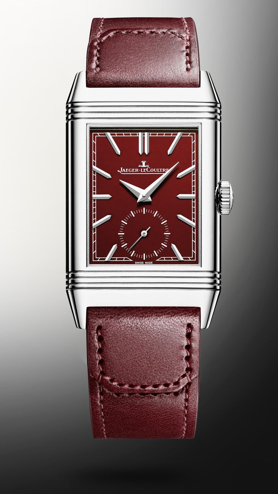 Jaeger LeCoultre Reverso Tribute 45.6 mm Watch in Burgundy Dial