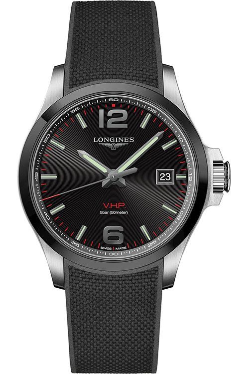 Longines Conquest V.H.P. 43 mm Watch in Black Dial