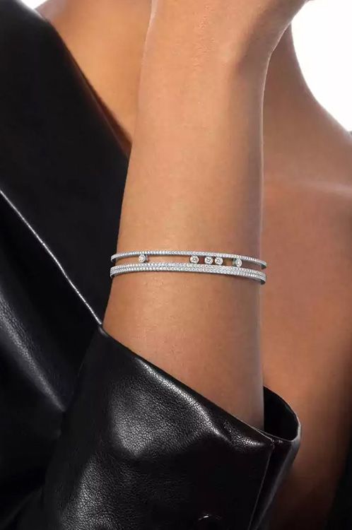 Messika Move Romane White Gold Bracelet Jewellery 13914-WG-M | Ethos