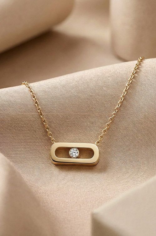 Messika Move Uno Yellow Gold Necklace Jewellery 14613-YG | Ethos