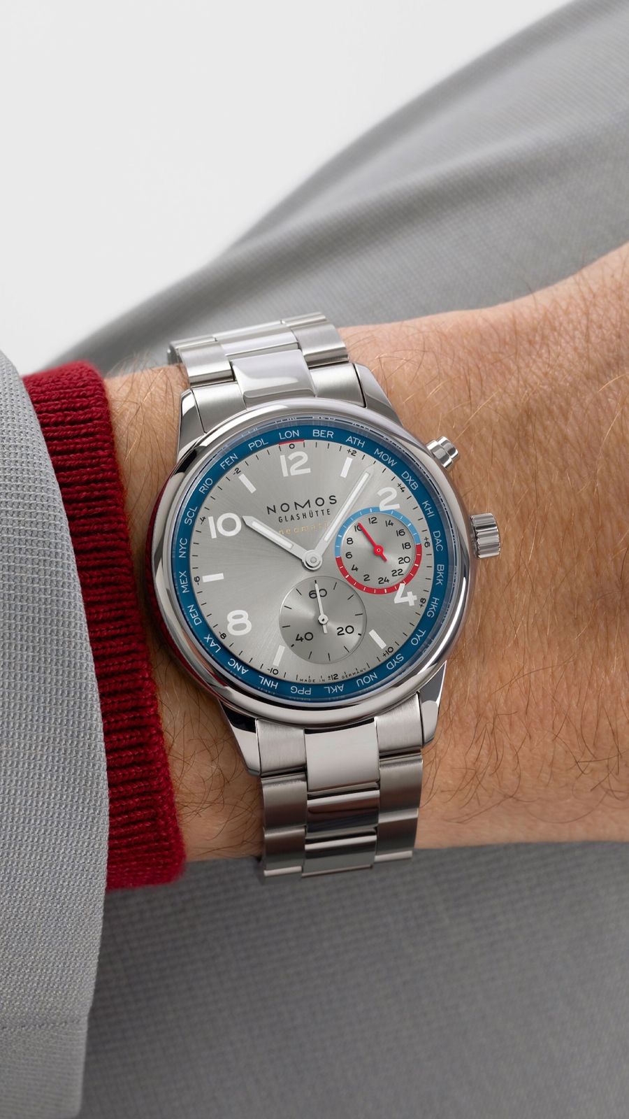 Nomos Glashutte Club Automatic Men Watches in Round case Silver Dial