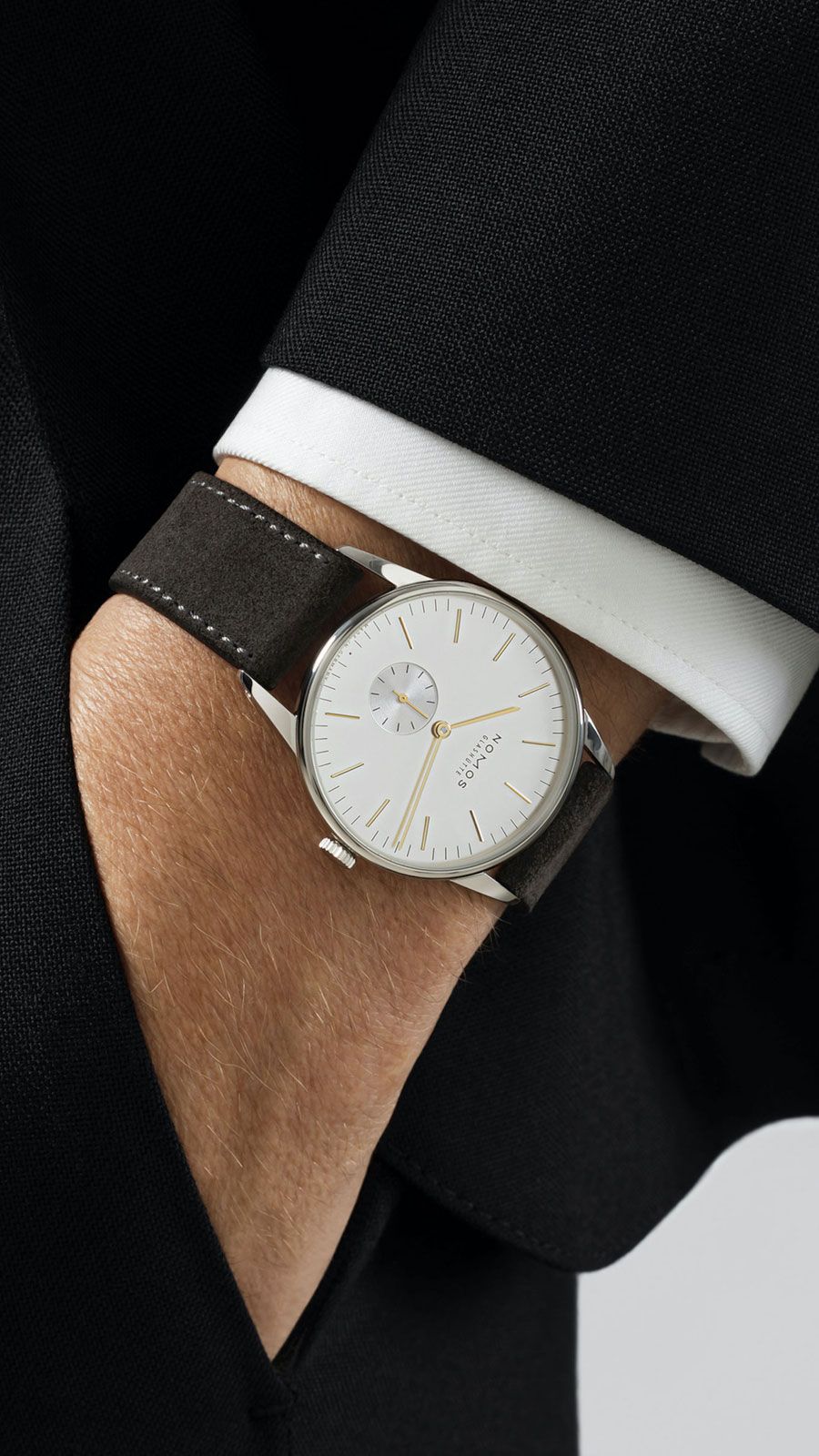 Wrist Orion Midnight Blue Power Reserve Nomos Orion 35 Lug To Lug