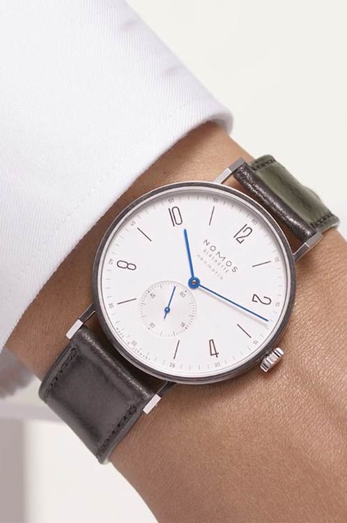 Nomos Glashutte Tangente 38.5 mm Watch in White Dial