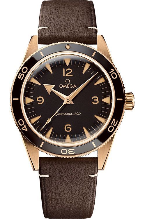 Omega mens cheap leather watch