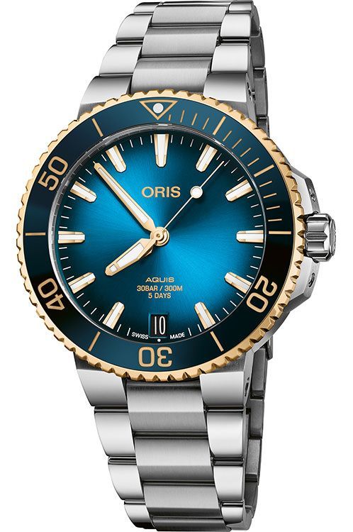 Oris Aquis Date Calibre 400 41.5 mm Watch in Blue Dial