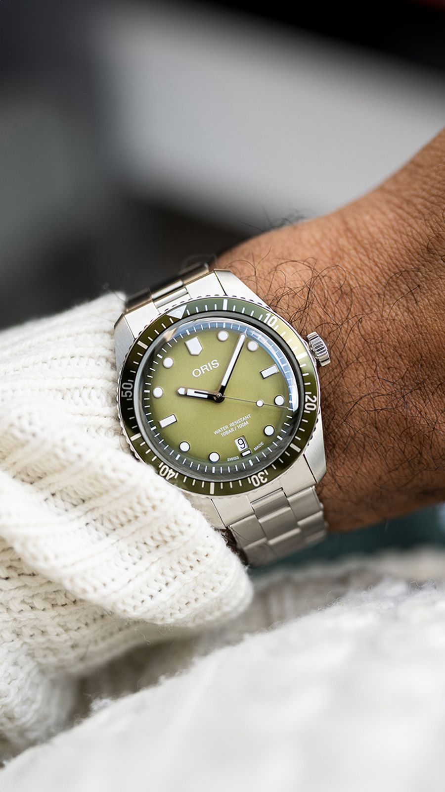 Oris Divers Sixty Five Date 40 mm Watch in Green Dial