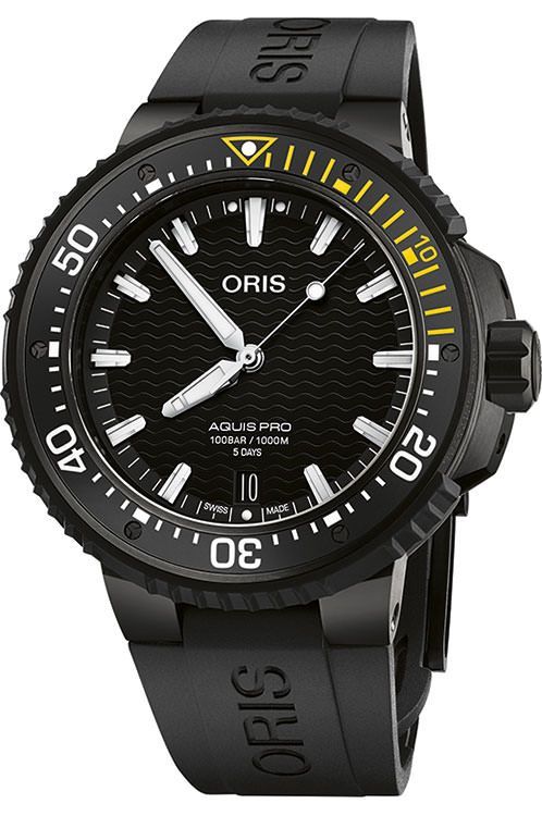 Oris Aquispro Date Calibre 400 49.50 mm Watch in Black Dial