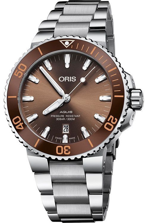 Oris Aquis Date 43.5 mm Watch in Brown Dial