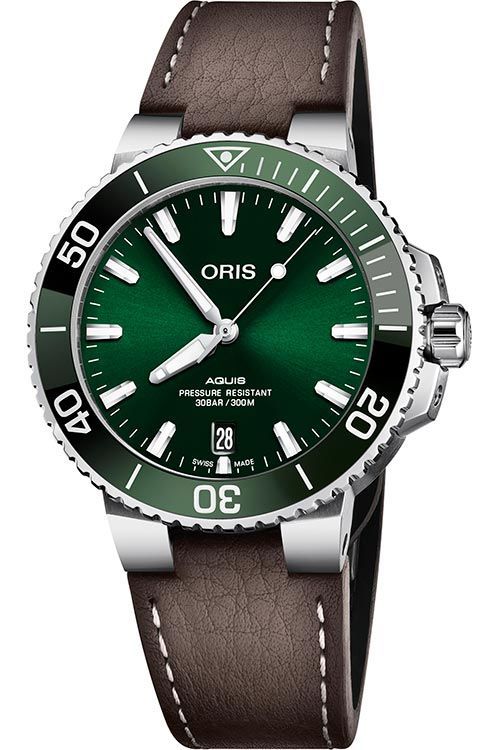 Oris Aquis Date 39.50 mm Watch in Green Dial