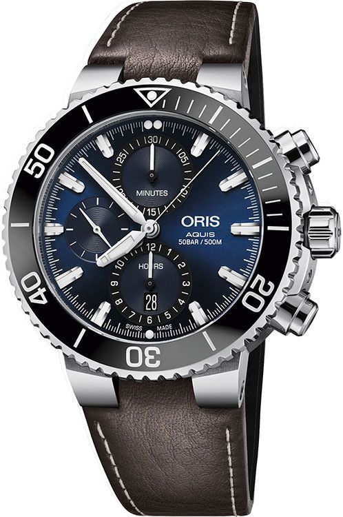 Oris Aquis Chronograph 44.5 mm Watch in Blue Dial