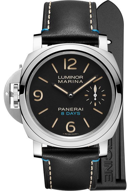 Panerai Left Handed 8 Days Acciaio 44 mm Watch in Black Dial