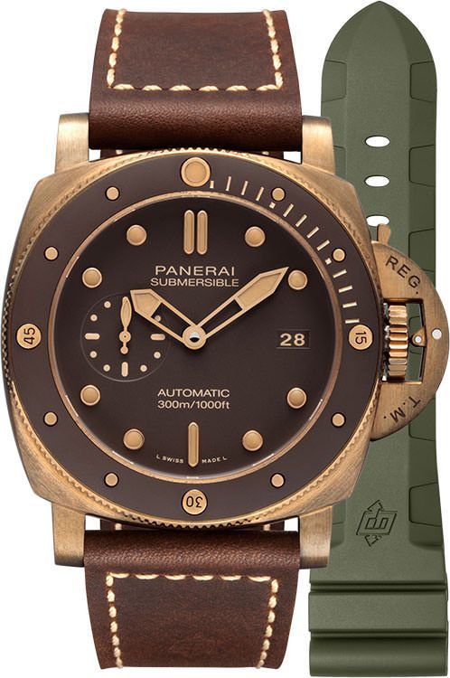 Panerai Submersible 47 mm Watch in Brown Dial