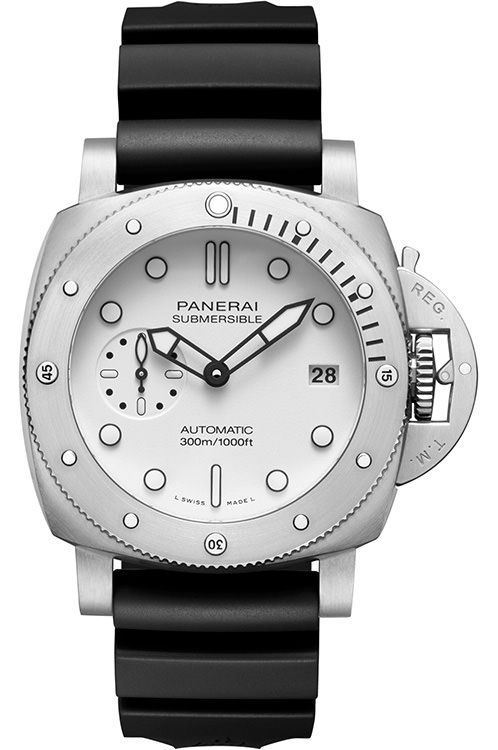 Panerai Submersible 42 mm Watch in White Dial