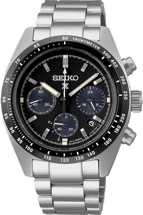 Seiko quartz black discount dial