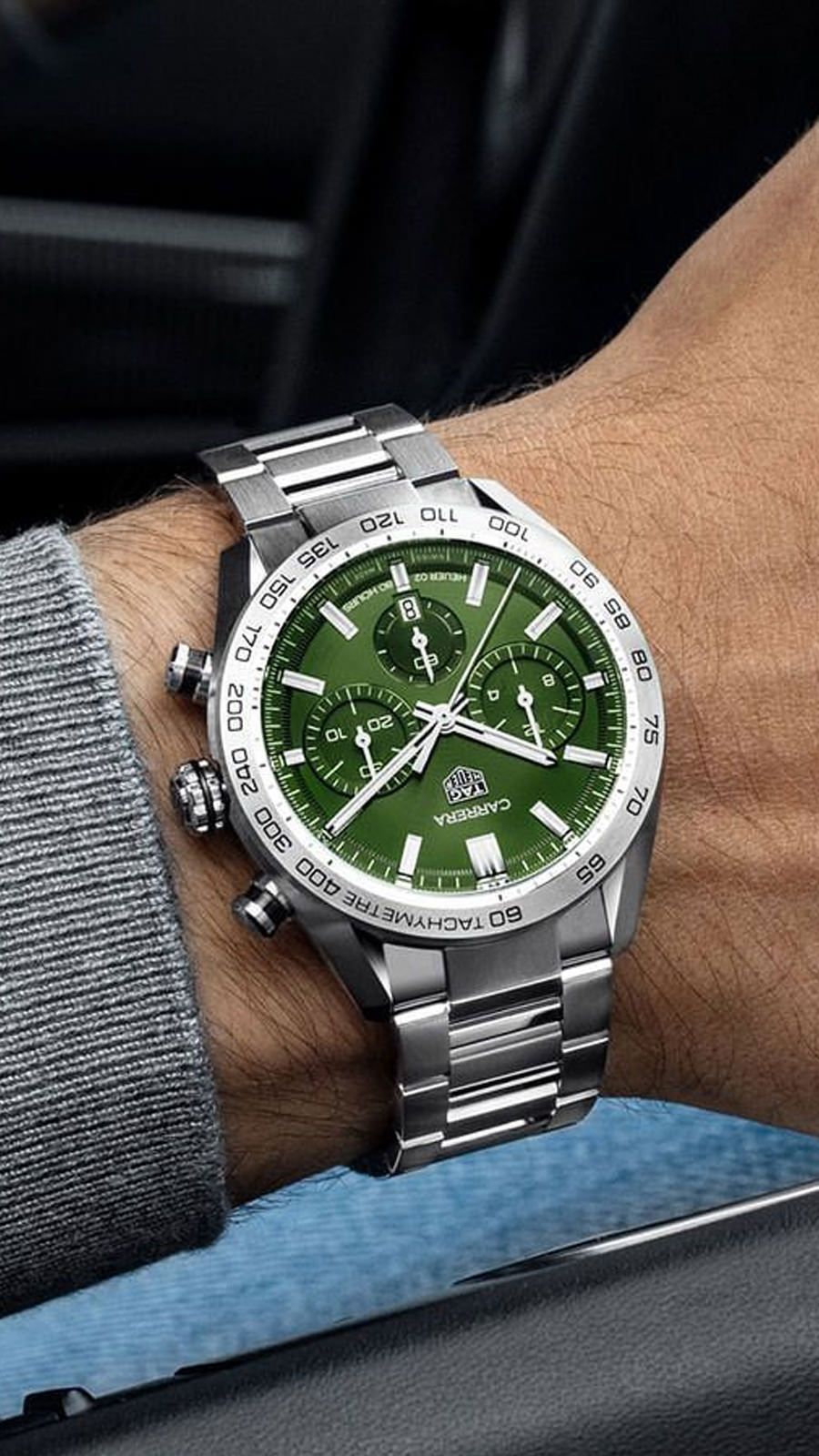 TAG Heuer Carrera 44 mm Watch in Green Dial