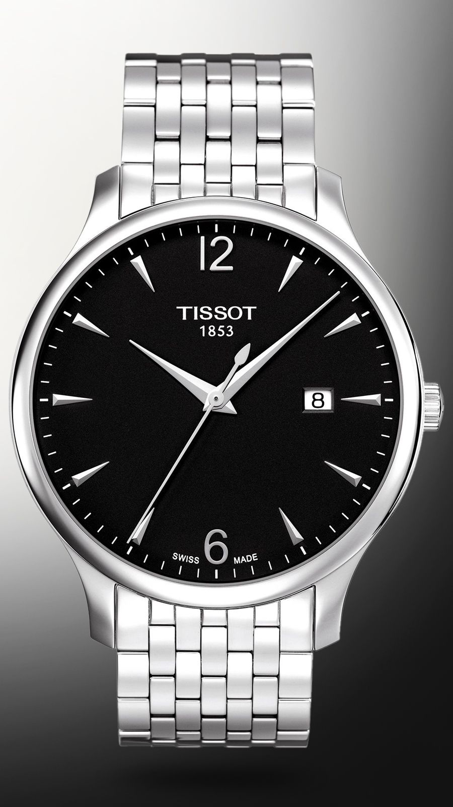 Tissot T-Classic Quartz Men Watches in Round case Black Dial