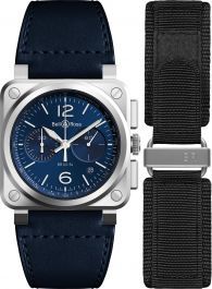 Bell Ross BR 03 Chrono 42 mm Watch in Blue Dial