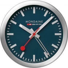 Mondaine Table Clock A997.MCAL.46SBV with Blue Dial Table Clock