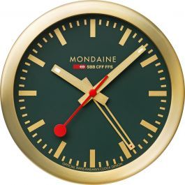 Mondaine Table Clock A997.MCAL.66SBG with Green Dial Table Clock