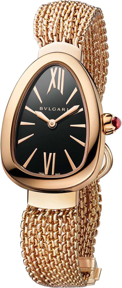 BVLGARI Serpenti Quartz Women Watches in Oval case Black Dial