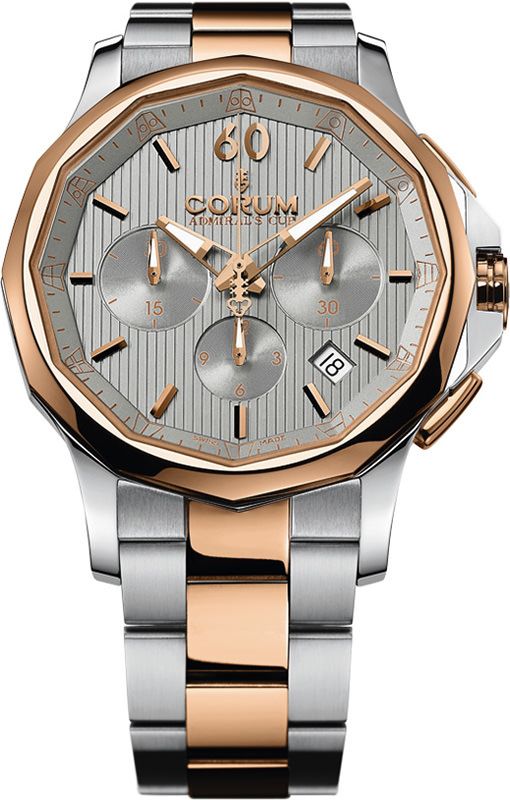 Corum 984-101-24-V705-Fh11 Men's Admiral's Cup Legend Auto Chrono Ss and 18K Rose Gold Grey Dial Watch 並行輸入品