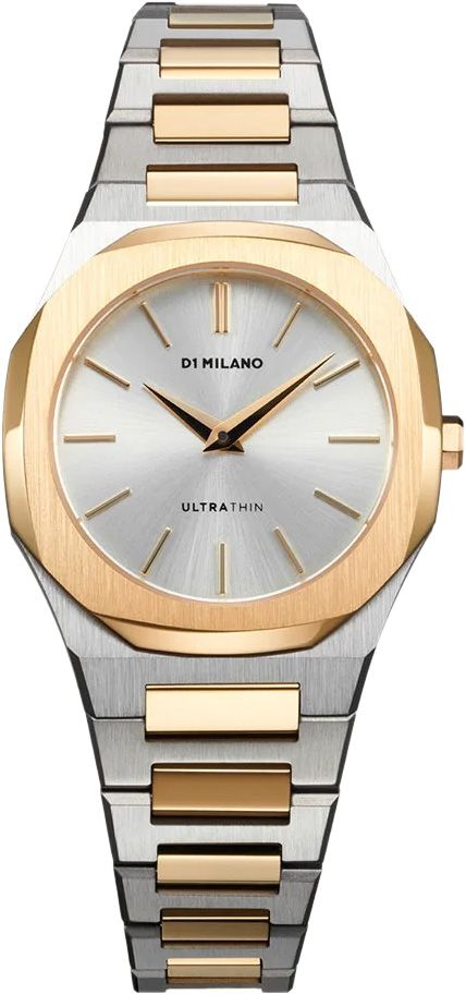 D1 Milano Ultra Thin Quartz Women Watches in Octagon case Silver Dial