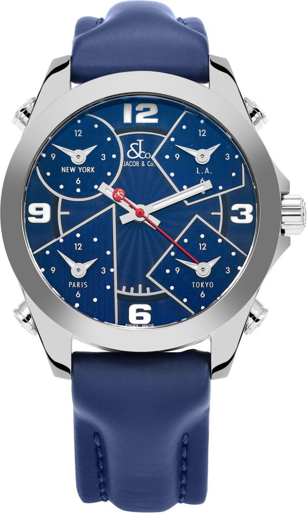 JACOB & CO. FIVE TIME ZONE 時計 Jacob & Co. Five Time Zone Stainless Steel Mop Dial 40mm