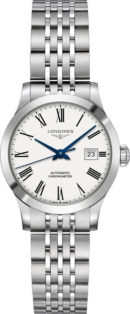 Longines Record 30 mm Watch in White Dial