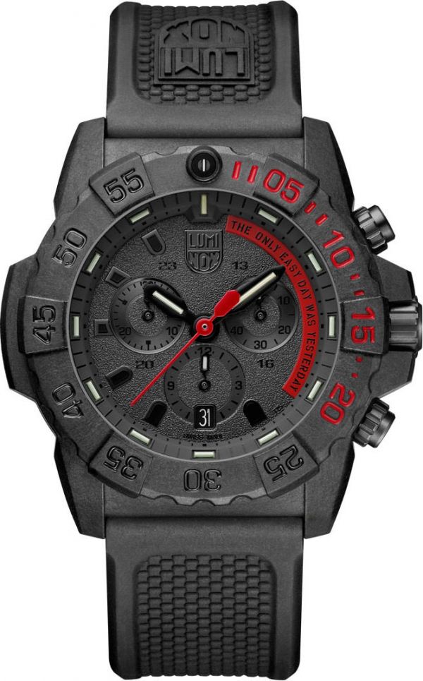 ★新品＆替ベルト付★LUMINOX NAVY SEAL 3581.BO Navy SEAL Chronograph, 45 mm, Military Dive Watch, Blackout