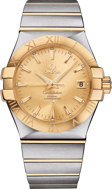 Omega Constellation Automatic Men Watches in Round case Champagne Dial