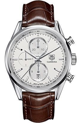 TAG Heuer Carrera Cal 1887 41 mm Watch in Silver Dial
