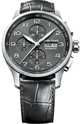Louis Erard Men's '1931' Chronograph Grey Dial Grey Leather Strap Automatic Watch 78225PR13.BRC36