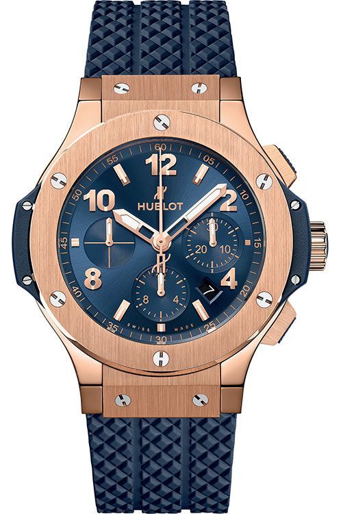 Hublot Big Bang Original Gold Blue Dial Rubber Strap Men's Watch  301.PX.710.RX