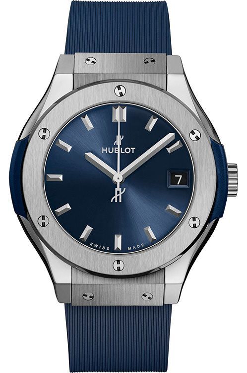 Round Hublot Classic Fusion Rose Gold Blue Dial Watch, For Personal Use