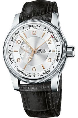 Oris Small Second, Pointer Day 44 mm Watch in Silver Dial For Men - 1