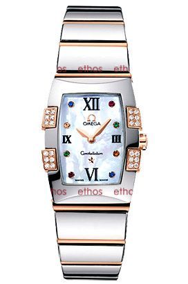Omega Constellation Quadrella MOP Dial 25 mm Quartz Watch For Women - 1