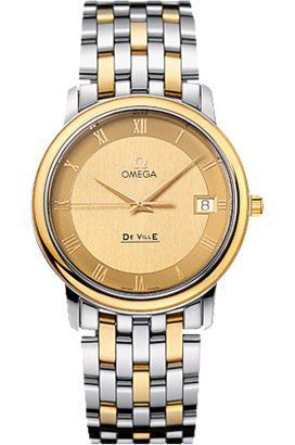 Omega De Ville Prestige Champagne Dial 34 mm Quartz Watch For Men - 1