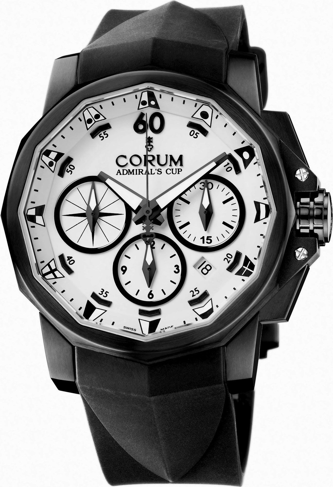 Corum Admiral Black Challenge 44 White Dial 44 mm Automatic Watch For Men - 1