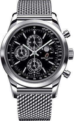 Breitling Transocean Chronograph 1461 43 mm Watch in Black Dial For Men - 1