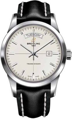 Breitling Transocean Transocean Day & Date Silver Dial 43 mm Automatic Watch For Men - 1